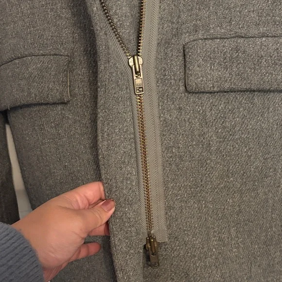 J. Crew High-Neck Funnel Neck Wool Coat - Picture 3 of 8